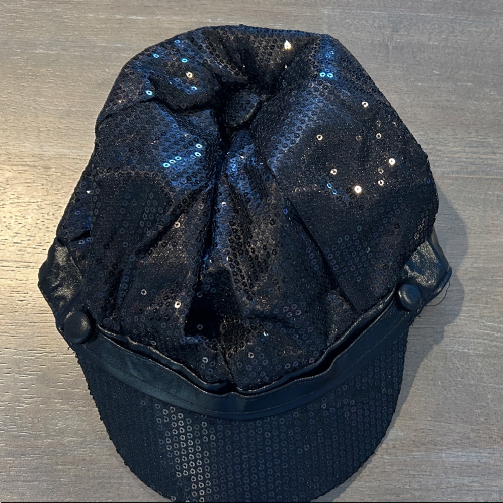 Sequin Black Beret Hat